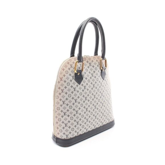 LOUIS VUITTON Alma O Monogram mini Blue Handbag Canvas Leather Ivory Dark navy - Picture 2 of 12